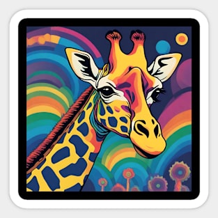 Trippy Giraffe Sticker